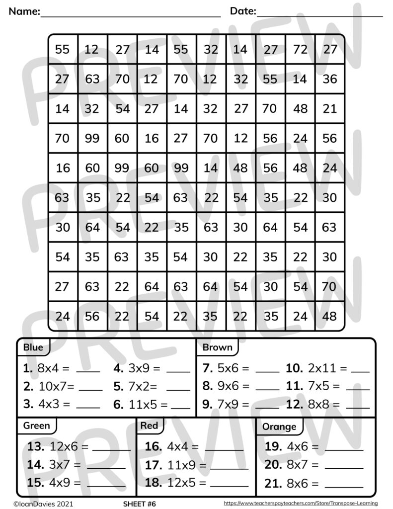 Free Printable Math Mystery Pictures