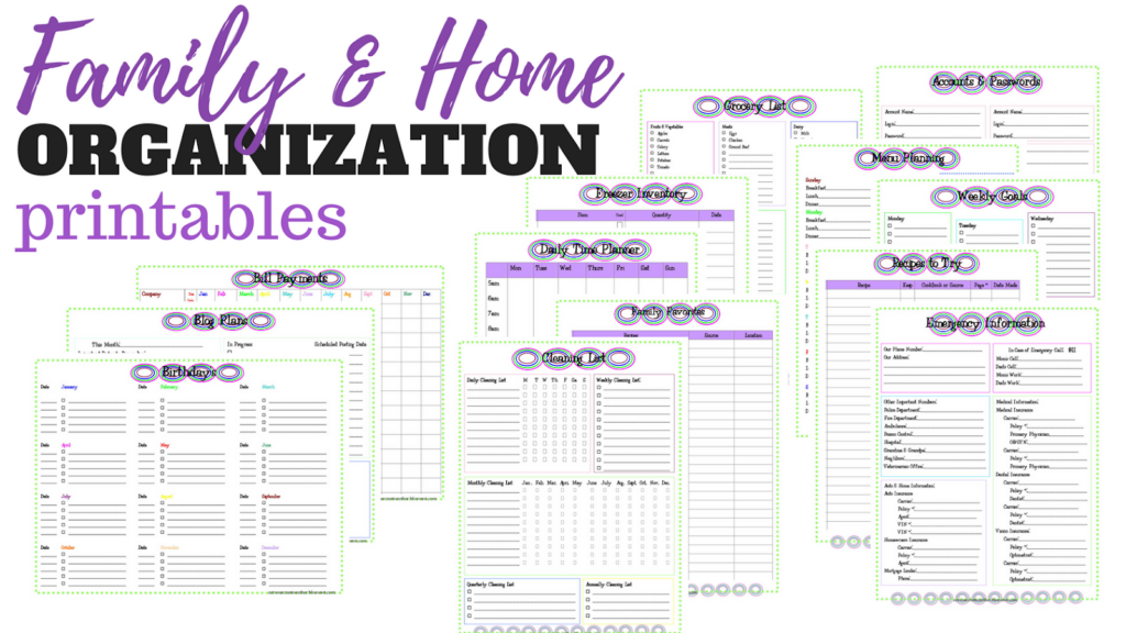 Family And Home Organization Binder Printables Sew Simple Home