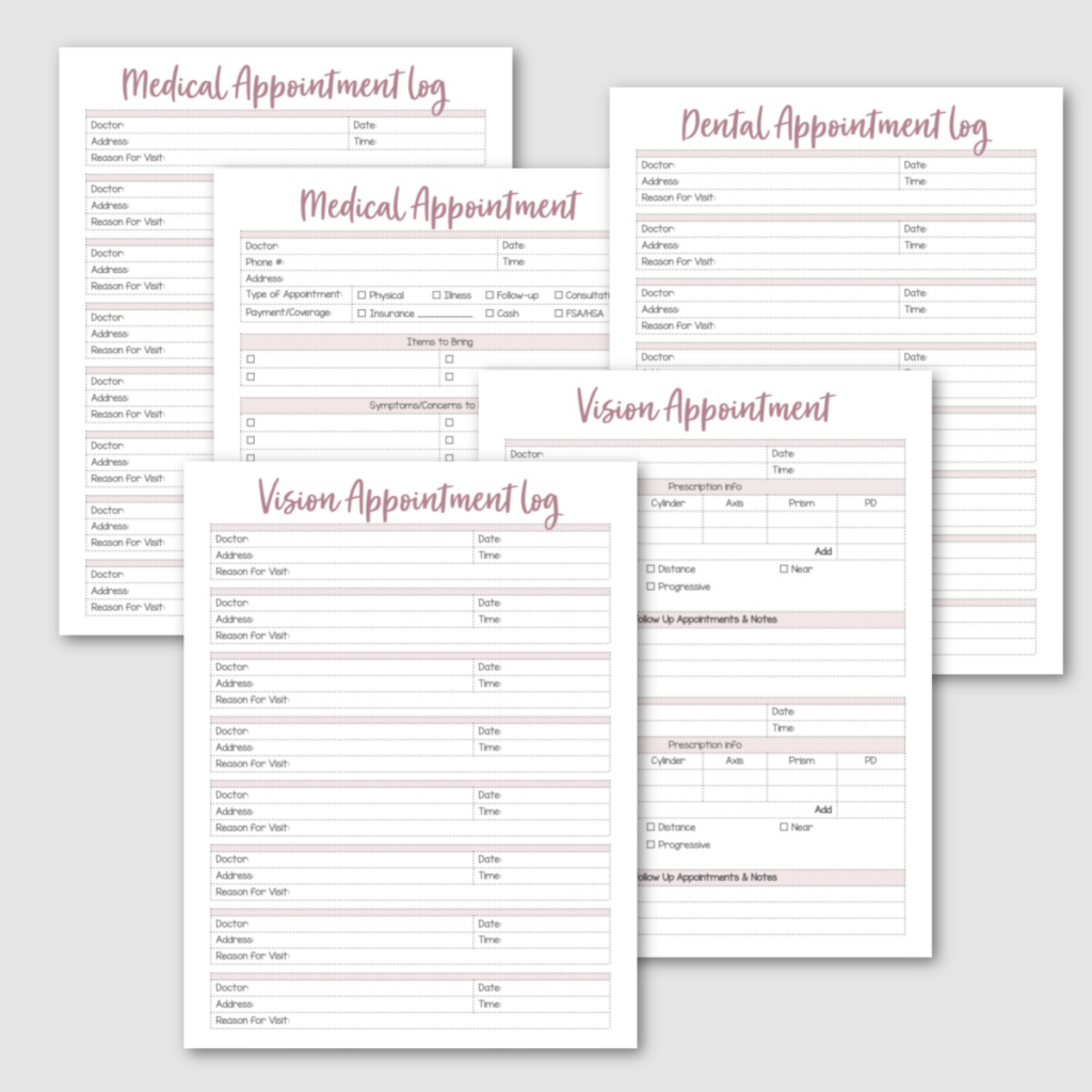 Family Medical Binder Editable PDF Krafty Planner
