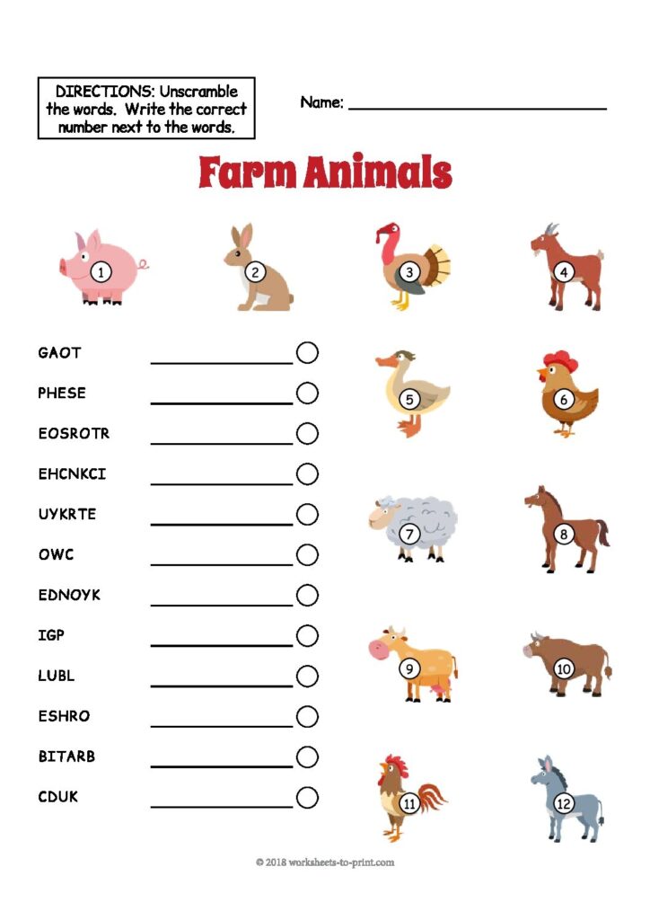 Free Printable Animal Worksheets For Preschoolers