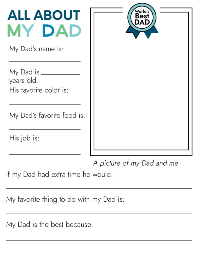 Father s Day Printable Fill In Sheet From Thirty Handmade Days