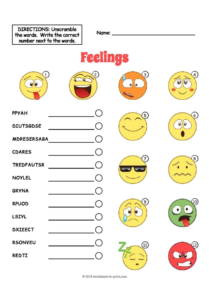 Feelings Vocabulary Worksheet Language Advisor