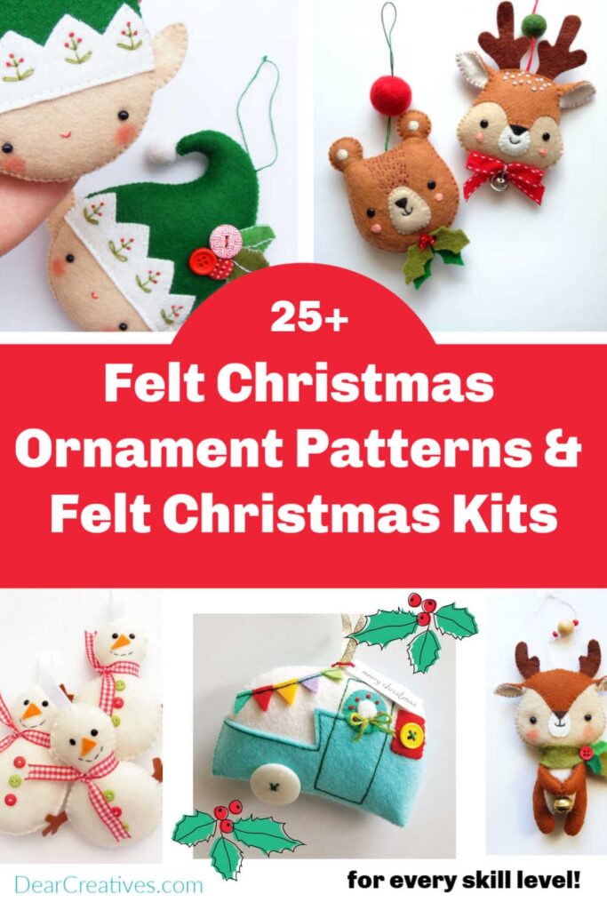 Felt Christmas Ornament Patterns And Kits For All Skill Levels Dear Creatives