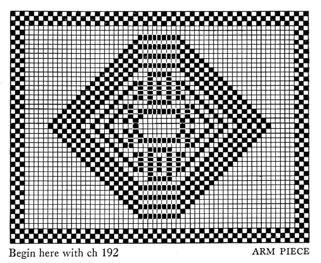 Filet Crochet Pattern Free Vintage Stained Glass Chair Back And Arm Piece Vintage Crafts And More