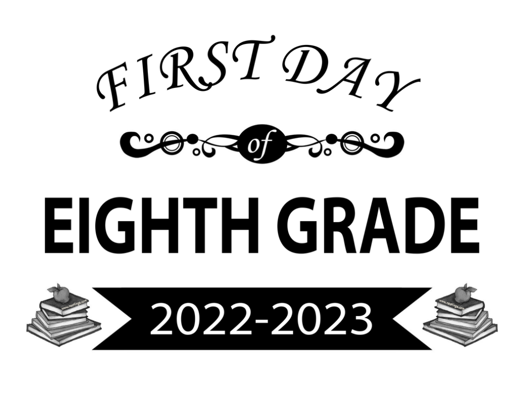 First Day Of School Signs FREE Printable Black And White 