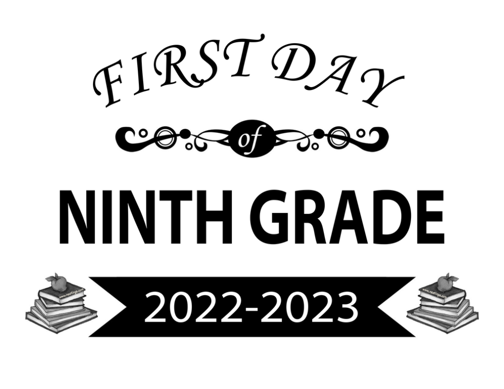First Day Of School Signs FREE Printable Black And White 