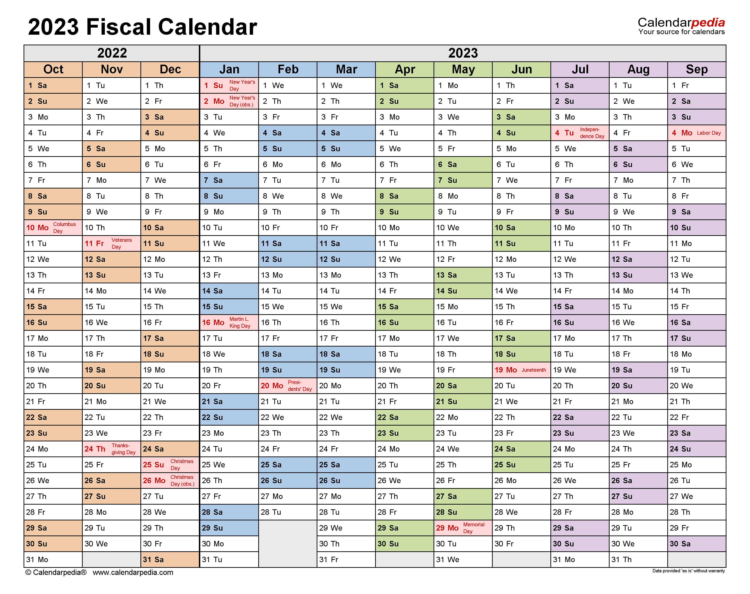 Fiscal Calendars 2023 Free Printable PDF Templates