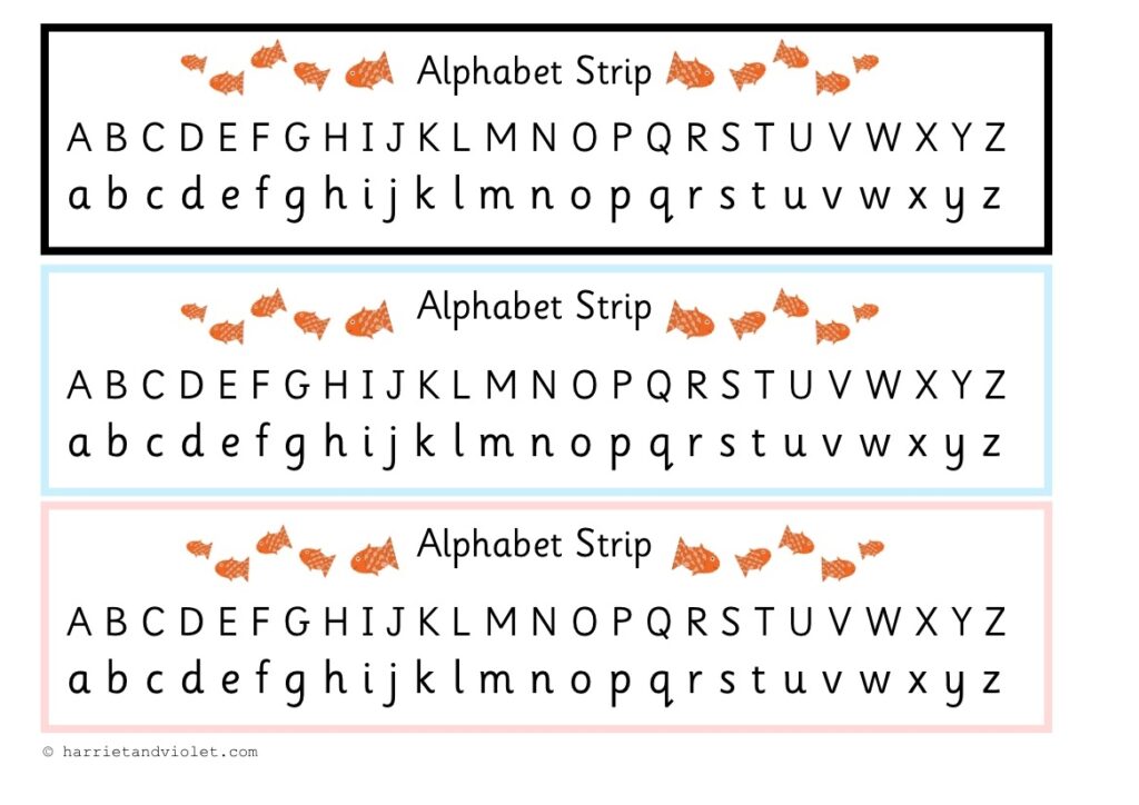 Fish Alphabet Strip Printable Teaching Resources Print Play Learn