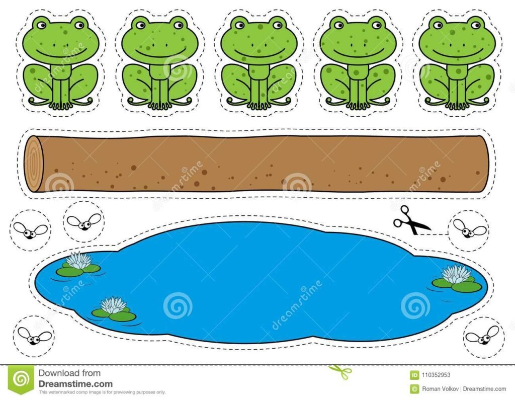 Five Little Speckled Frogs Game Stock Vector Illustration Of Outline Color 110352953