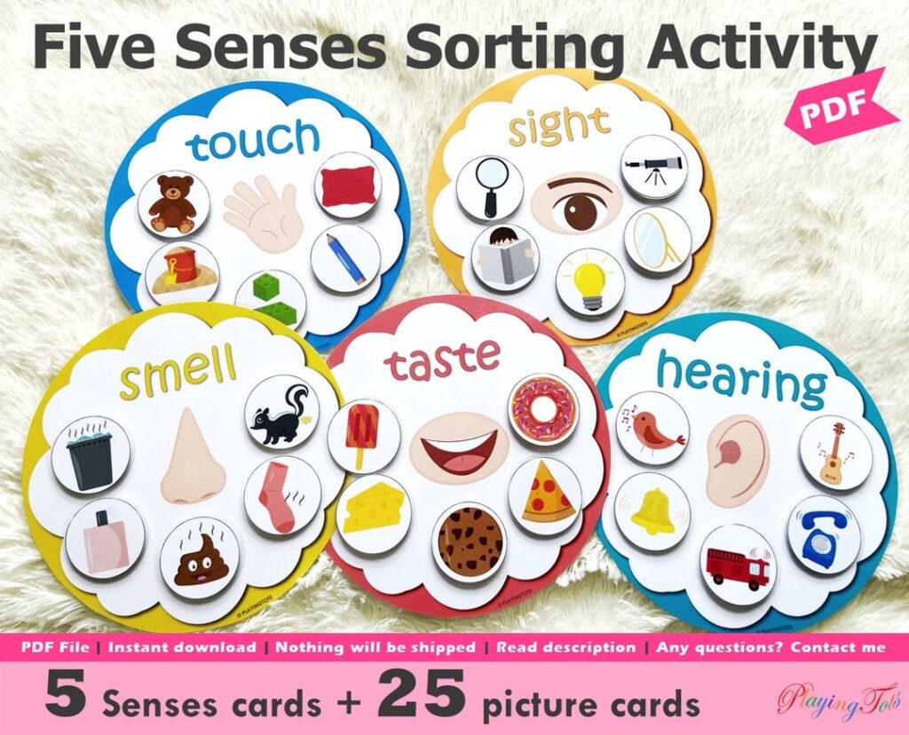 Preschool Free Printable Five Senses Worksheets