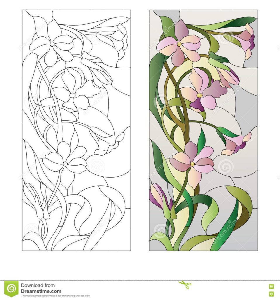 Floral Stained glass Pattern Stock Vector Illustration Of Glass Decorative 73189047