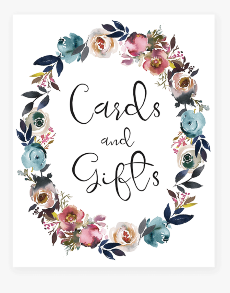 Cards And Gifts Sign Printable Free