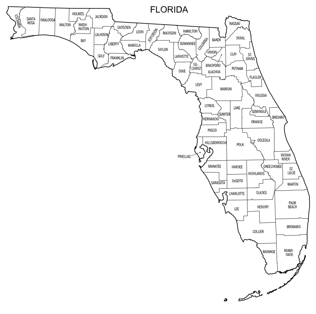 Free Printable Map Of Florida