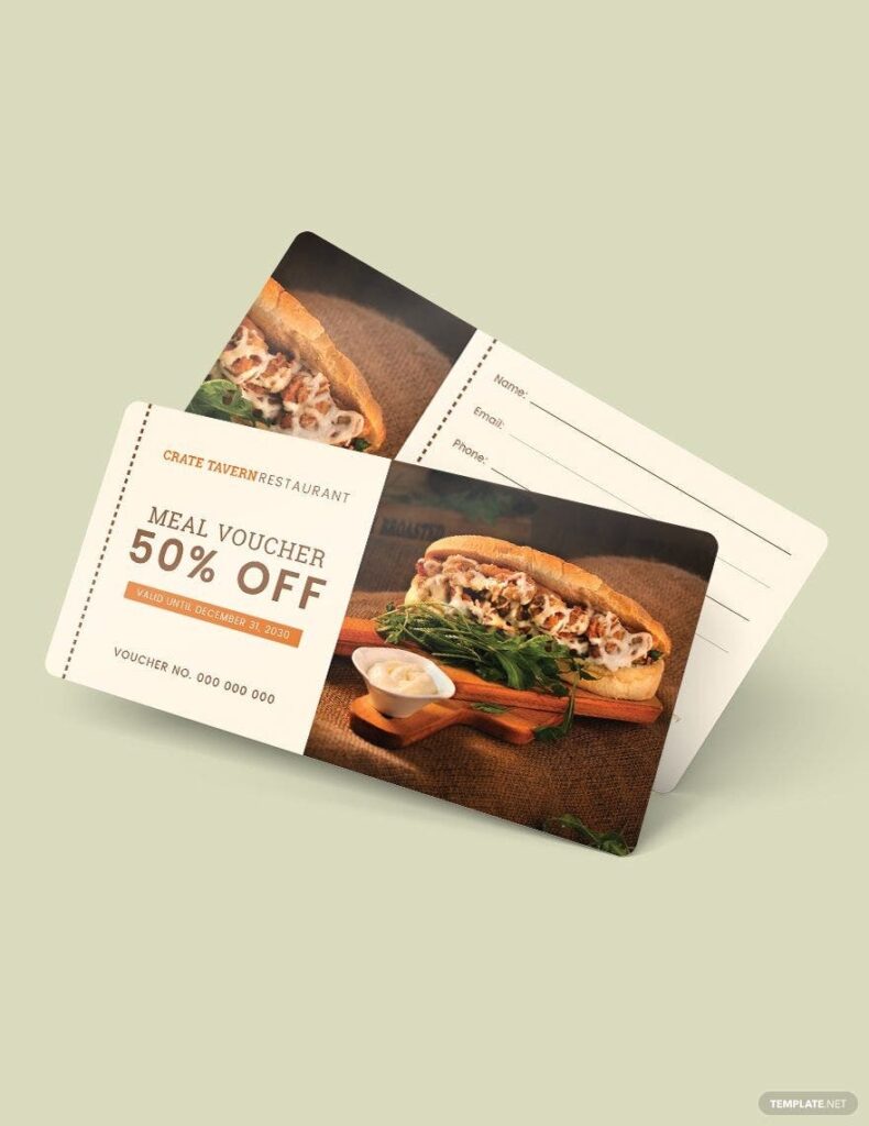 Food Voucher Word Templates Design Free Download Template