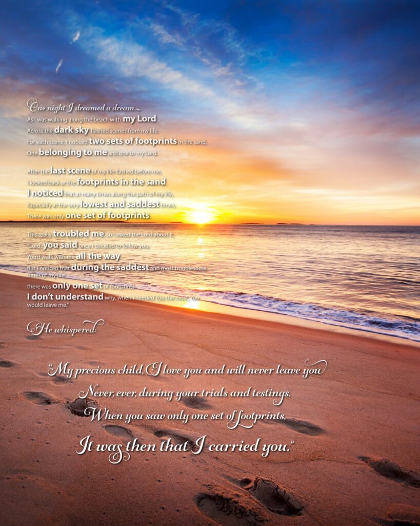 Footprints In The Sand Poem Beautiful Poem From Only The Bible