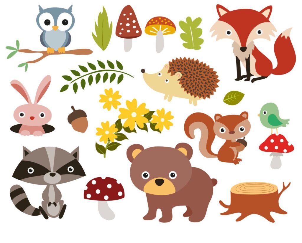 Forest Animals Baby Digital Clipart Woodland Animals Clip Art Zoo Animals Clipart For Persona Animal Clipart Animal Illustration Kids Animal Clipart Free