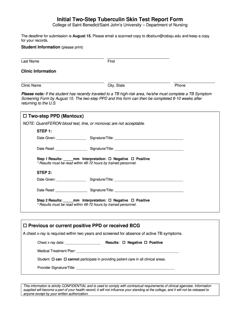 Form For 2 Step Tb Form Fill Out Sign Online DocHub