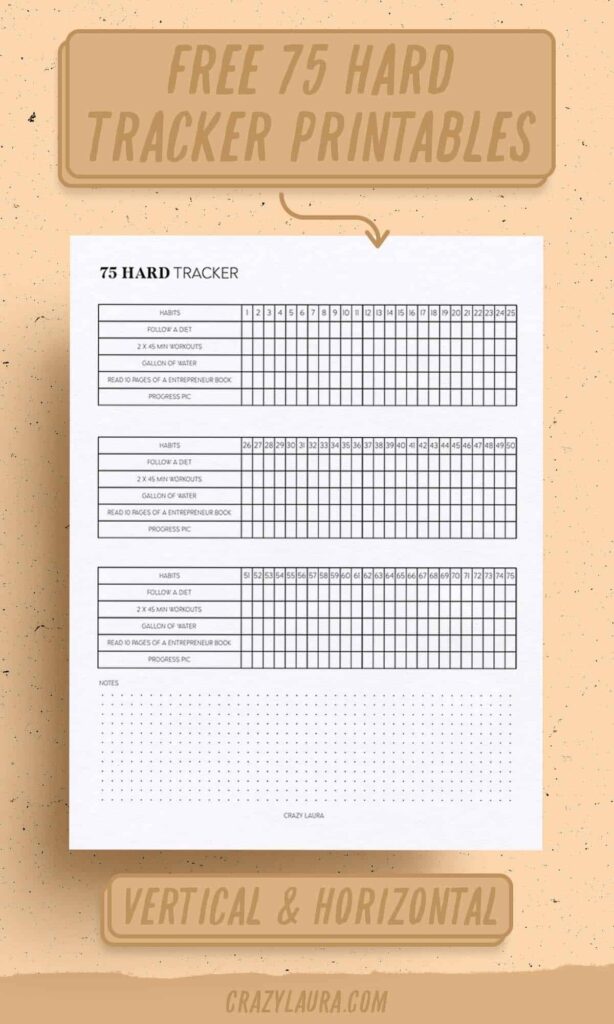 Free 75 Hard Tracker Printable With Two Versions For 2023