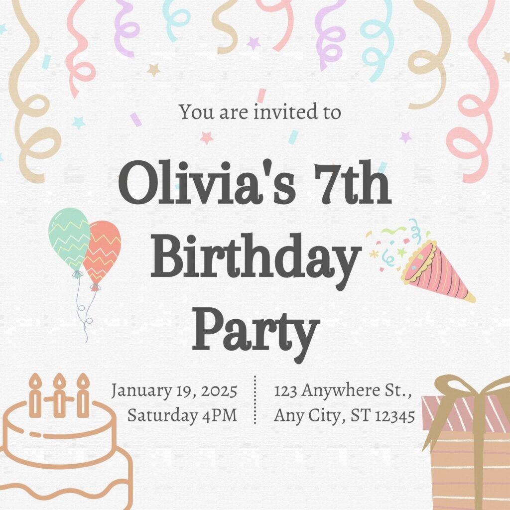 Birthday Invitation Printable Free