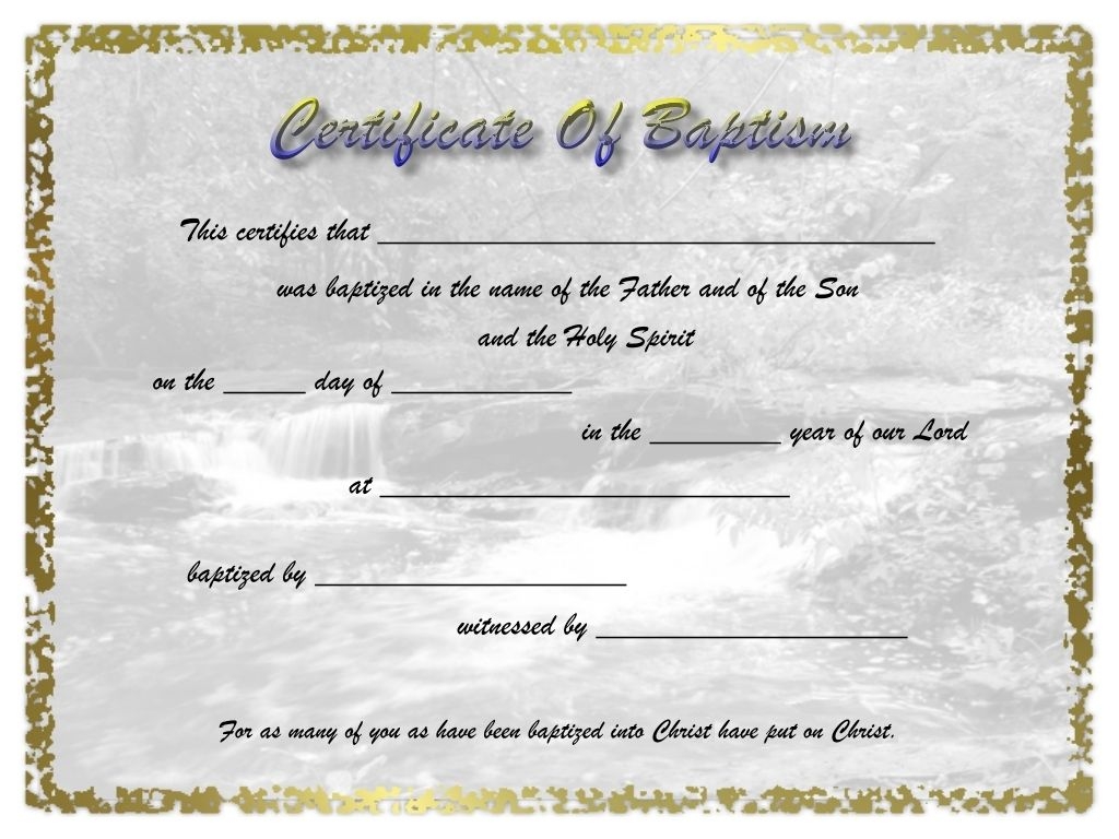 Free Baptism Certificate Christian Baptism Certificate Templates Baby Dedication Certificate
