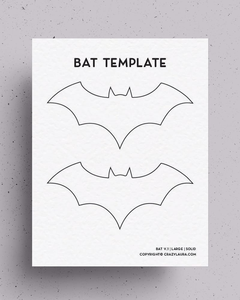 Free Bat Template Printable Stencils With 4 Shapes Crazy Laura
