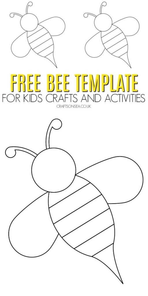 FREE Bee Template Printable PDF Bee Template Bee Crafts For Kids Arts And Crafts For Kids