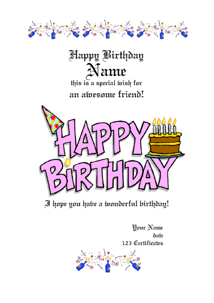 Free Birthday Gift Certificate Template Edit Fill Sign Online Handypdf