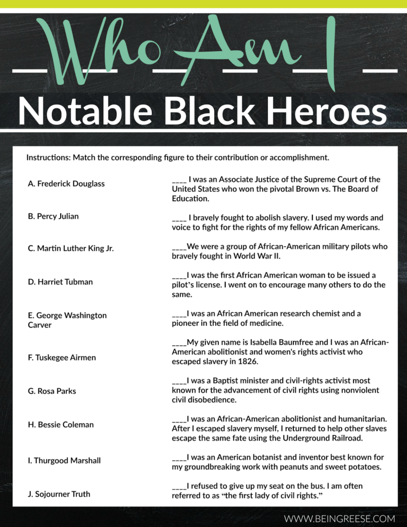 Free Black History Month Worksheet A Reading List Black History Month Facts Black History Month Worksheets Black History Month Bulletin Board