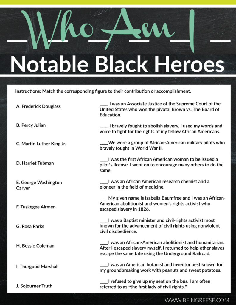 Free Black History Printables