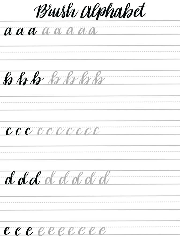 Free Brush Lettering Practice Sheets Lowercase Alphabet Brush Lettering Alphabet Brush Calligraphy Practice Sheets Free Brush Lettering Practice Sheets