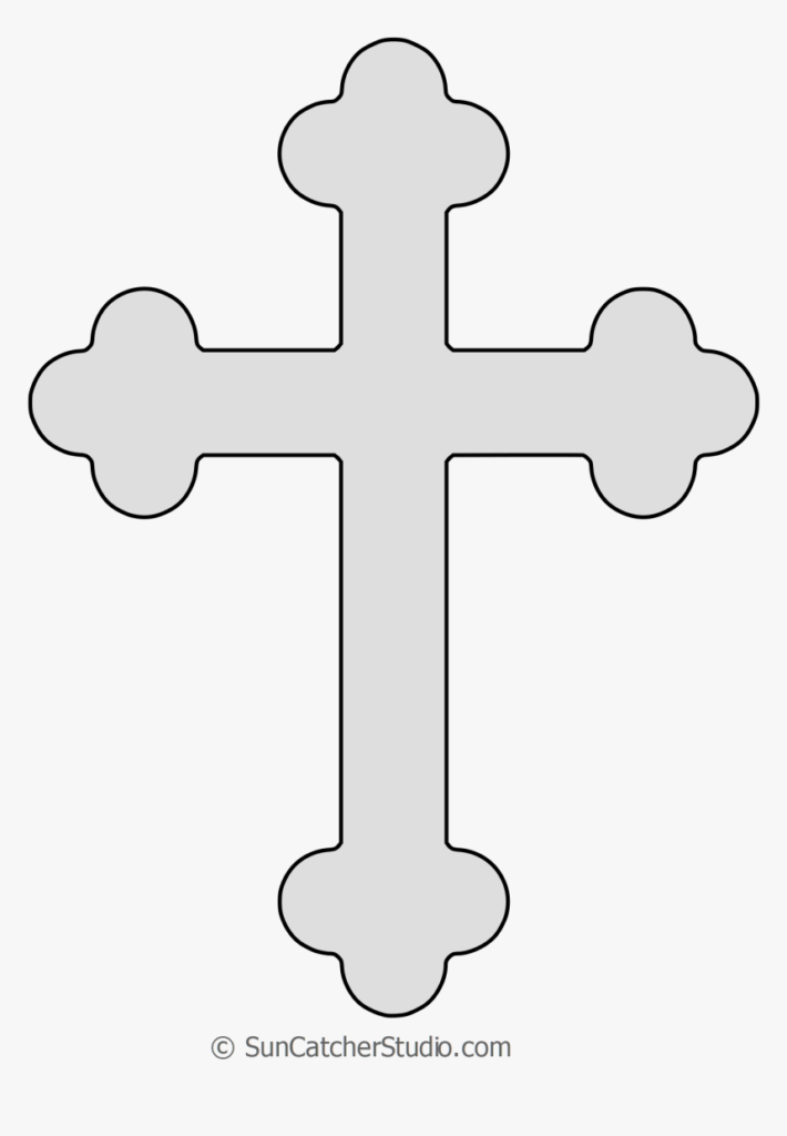Free Budded Holy Cross Pattern Stencil Templates Printable White Cross Cake Topper HD Png Download Transparent Png Image PNGitem