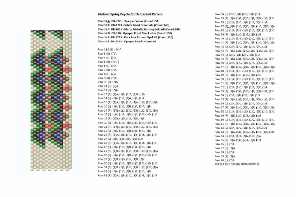 Free Charted Peyote Stitch Patterns