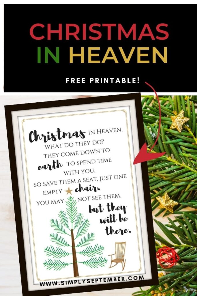 Free Christmas In Heaven Printable You Will Love Simply September