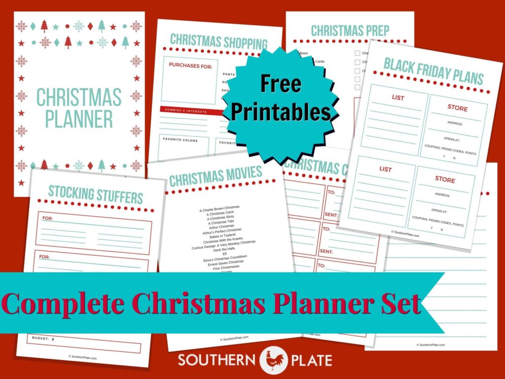 FREE Christmas Planner Printables Southern Plate