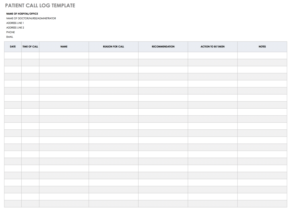 Free Client Call Log Templates Smartsheet