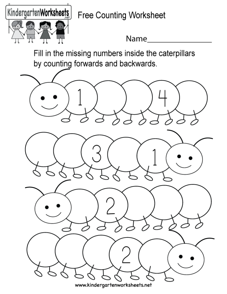 Free Counting Worksheet Free Kindergarten Math Worksheet For Kids