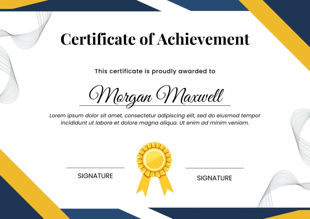 Free Custom Printable Achievement Certificate Templates Canva