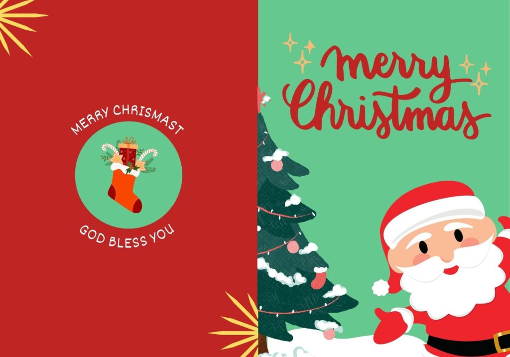 Free Custom Printable Christmas Folded Card Templates Canva