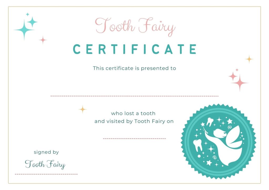 Free Customizable Tooth Fairy Certificate Templates Canva