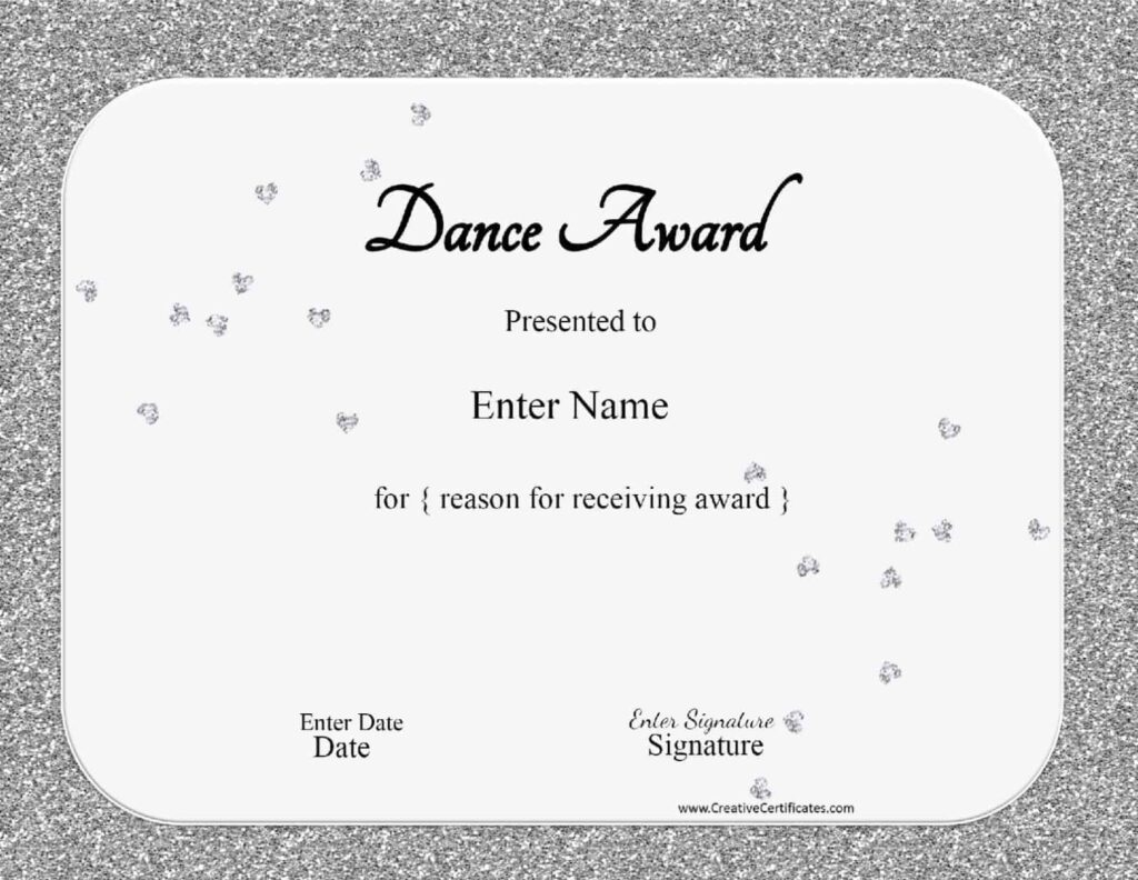 Free Printable Dance Certificate Templates