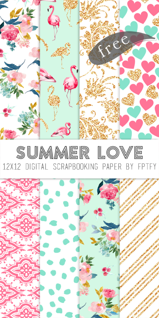 Free Digital Scrapbook Paper Summer Love Free Digital Scrapbooking Digital Scrapbook Paper Printable Scrapbook Paper