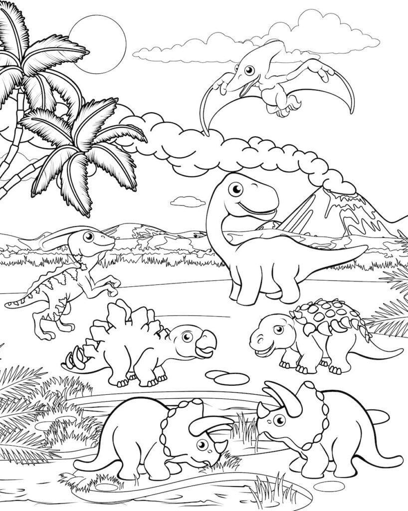 Free DINOSAUR Coloring Pages For Download Printable PDF VerbNow