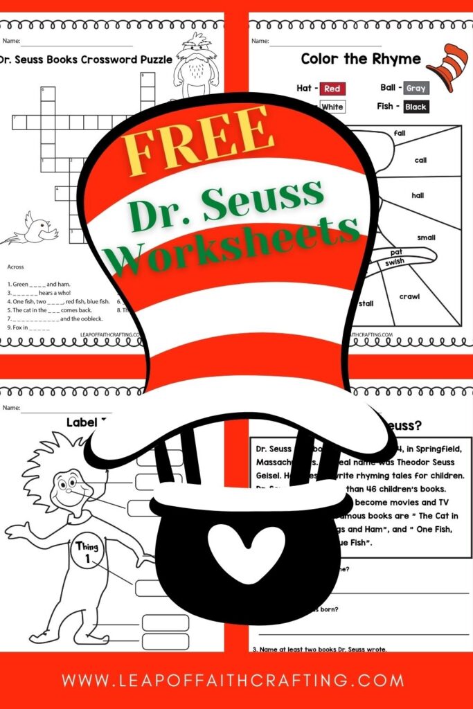 FREE Dr Seuss Worksheets And Printables For Kids Leap Of Faith Crafting