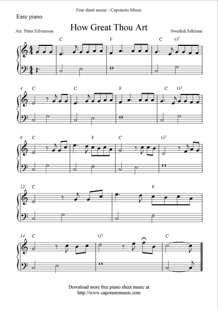 Free Easy Piano Sheet Music How Great Thou Art Piano Sheet Music Piano Sheet Free Sheet Music