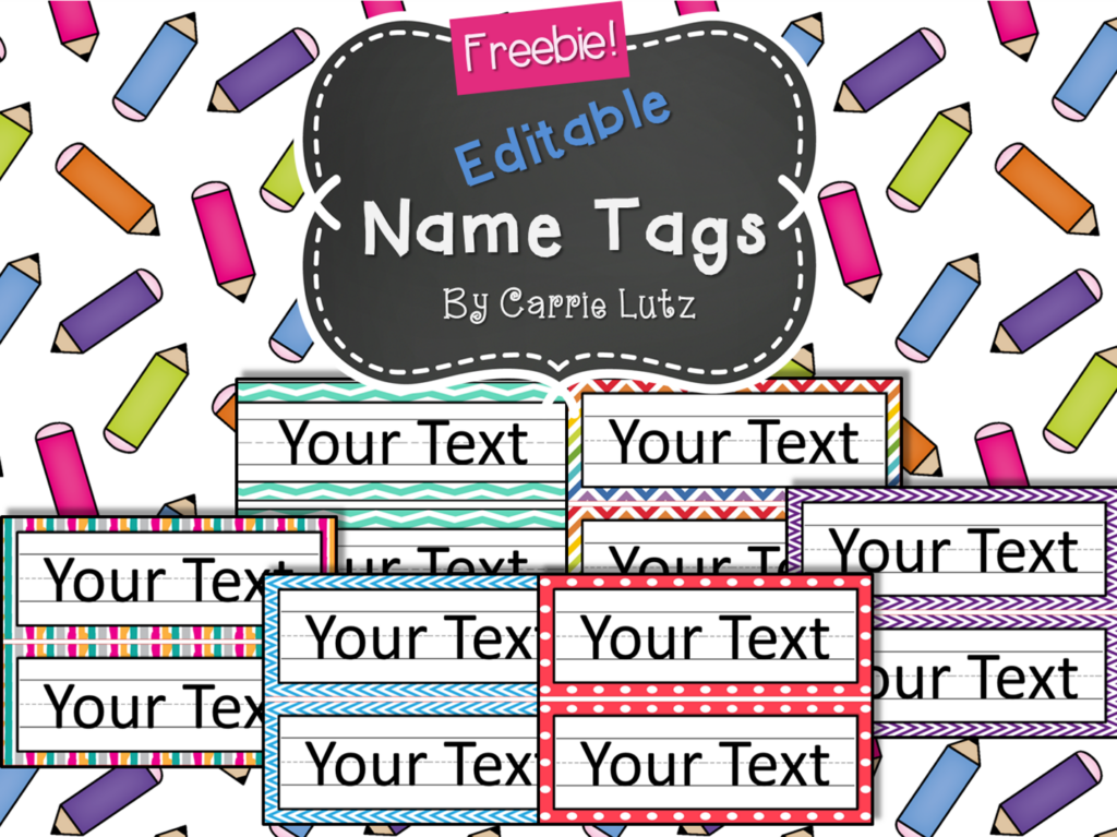 Free EDITABLE Chevron Dots Or Rainbow Simple Name Tags Type In Student s Names 6 Styles To Classroom Name Tags Classroom Labels Student Name Tags