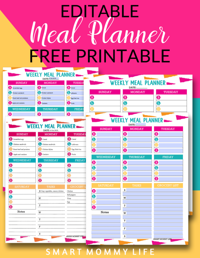 Free Editable Printable Meal Planner Template For Easy Meal Planning Meal Planner Printable Free Meal Planner Printable Weekly Meal Planner Template