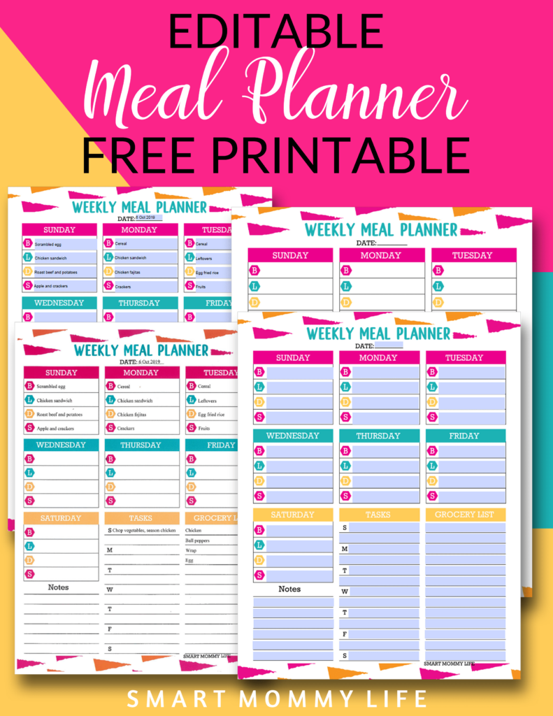 Free Printable Meal Plan