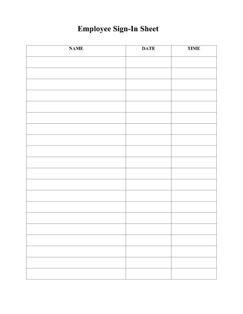 Free Employee Sign in Sheet Template In 2021 CocoSign