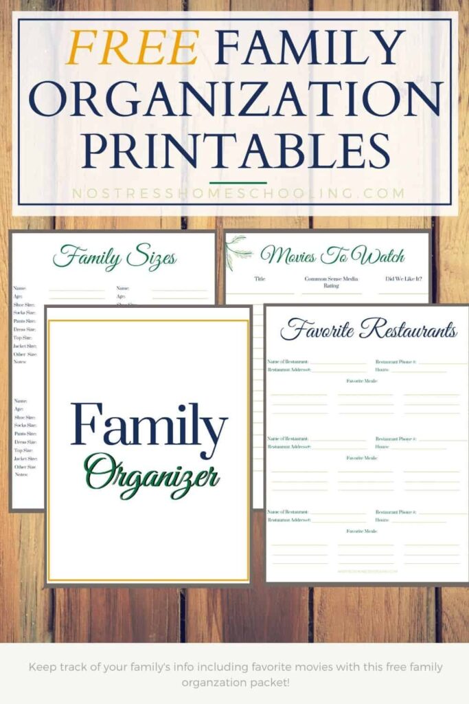 Free Family Organization Printables For Your Home Management Binder