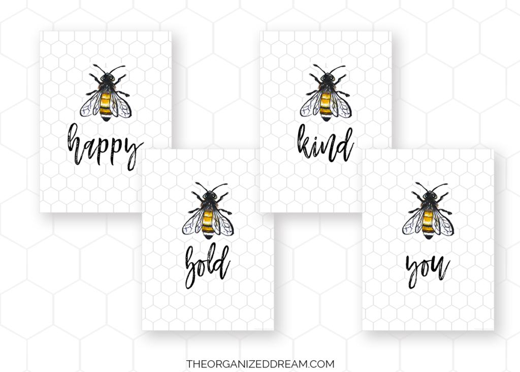 Free Farmhouse Bee Printables The Organized Dream